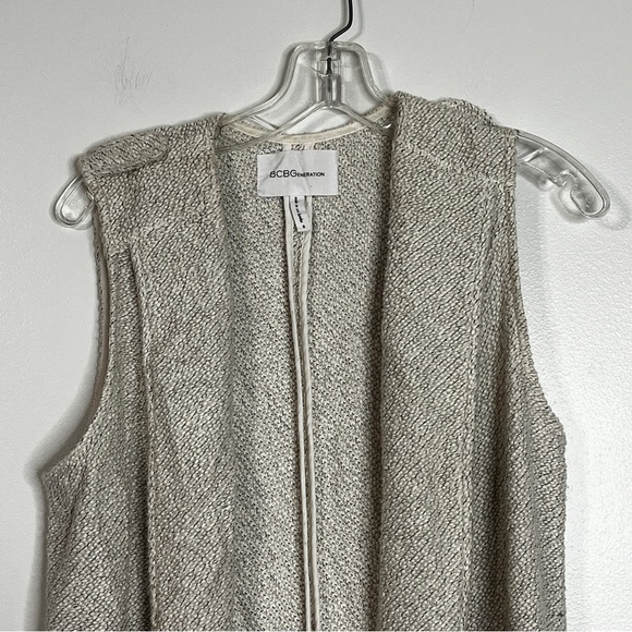 Bcbgeneration Shawl Collar Open Front Sleeveless Cardigan Vest Women’s Size S - Picture 2 of 5